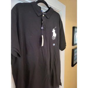 Ralph Lauren Polo Shirt Black&White Large Pony size XXL Short Sleeve.